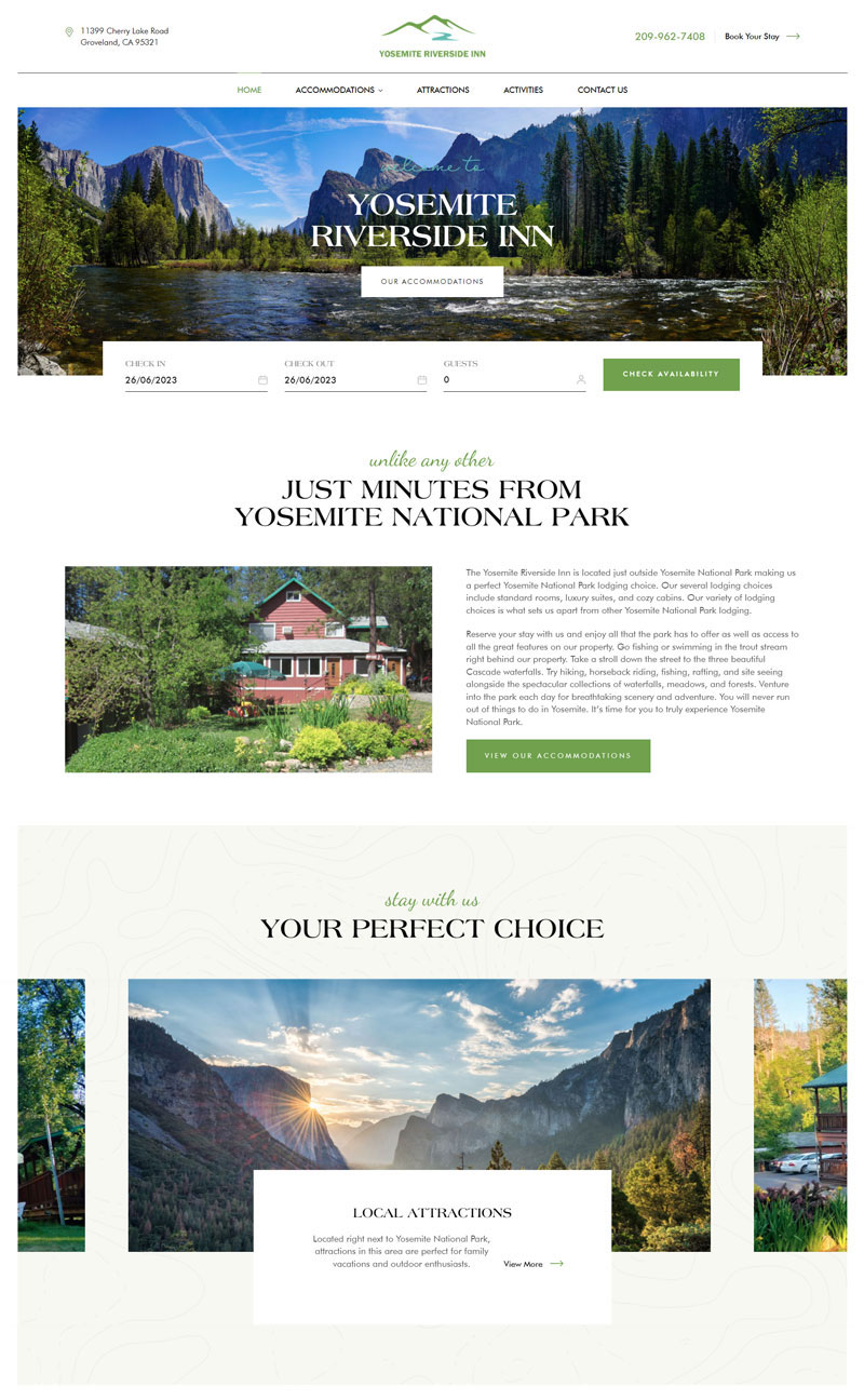 Yosemite Riverside Inn homepage